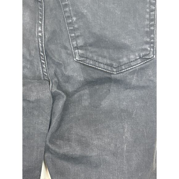 Free People Women’s 27 Black Washed Distressed Skinny Zip Denim Jeans Boho - Picture 5 of 6